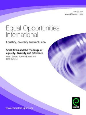 cover image of Equal Opportunities International, Volume 27, Issue 3